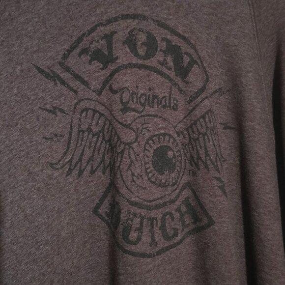 Von Dutch Made in USA Pullover Hoodie - Brown - Sz 3X* - Picture 3 of 5